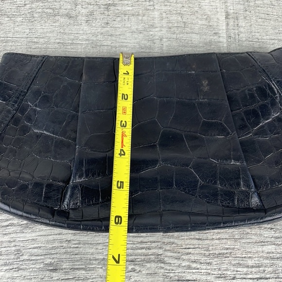 Furla Croc Embossed Black Clutch Bag - Picture 13 of 13